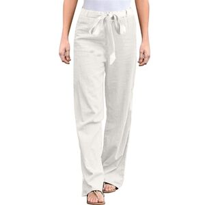 NWT Stooshy Tie-Belt Linen Blend Pants